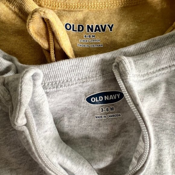 Old Navy yellow and gray pajamas set - 3-6, and 6-9 months - Picture 2 of 3